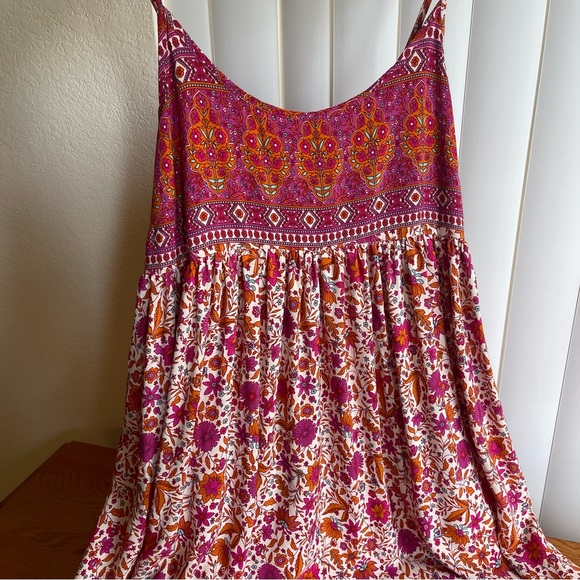 Natural Life Gigi Midi Dress Pink Orange Floral Size S - Picture 8 of 15